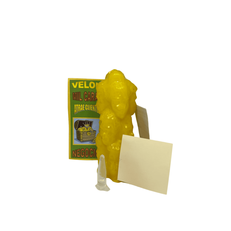 Velón Mil Caras Amarillo Pequeño