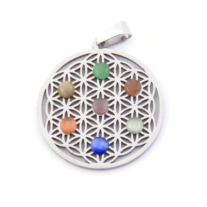 Amuleto Flor de la Vida Chakras