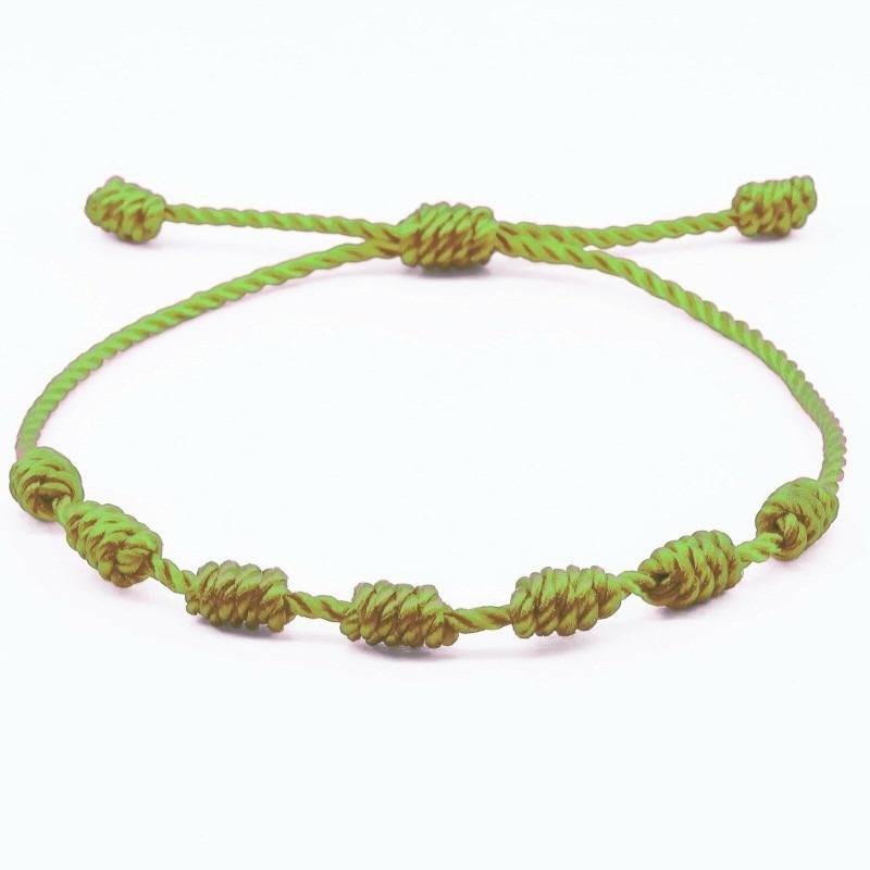 Pulsera de 7 Nudos Verde