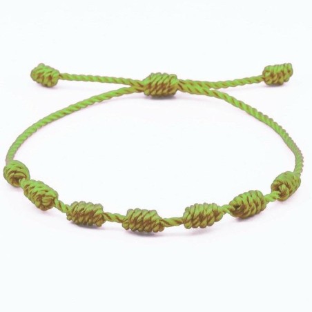Pulsera de 7 Nudos Verde