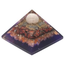 Lrg Organite Pirámide 70cm - Pavo real (base de tierra)