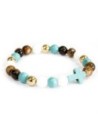 Turquoise Cross / Perlas reales - Pulsera de piedras preciosas