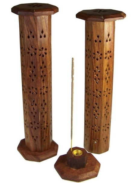 Sheesham Hexaganal Incense Tower