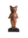 Gato de yoga tallado a mano - De pie