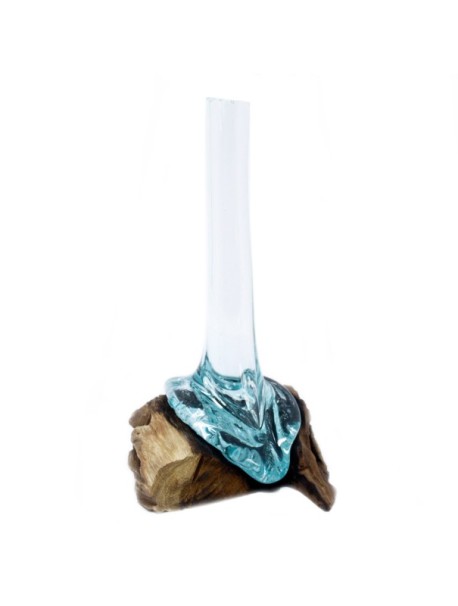 Vidrio Fundido Sobre Madera - Florero