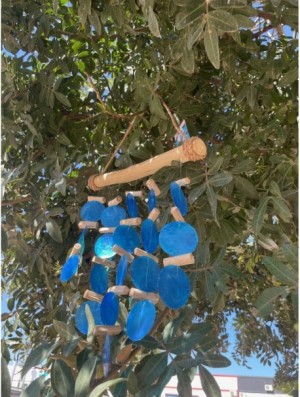 Carillón de madera flotante - Azul