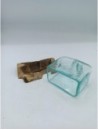 Tanque de vidrio fundido sobre madera con soporte - Cuenco pequeño