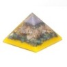 Lrg Pirámide de Orgonita Lrg 70mm -  Gemas Chakra  70cm - Árbol(Base Oro)