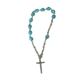 Pulsera Rosario esfera azul...