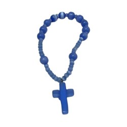 Pulsera Rosario Elastica azul, italianas