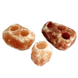 Portavelas de sal natural - 2 agujeros (2-2.5 kg)