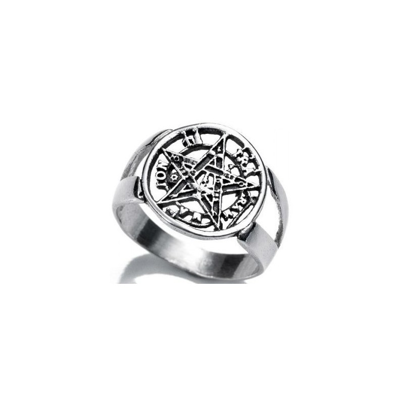 ANILLO TETRAGRAMATON PLATA de ley (20) - (fabricado en España)