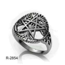 ANILLO Pentagrama wicca PLATA de ley ( fabricado en España )