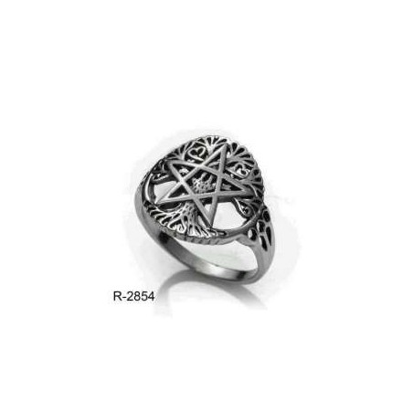 ANILLO Pentagrama wicca PLATA de ley ( fabricado en España )