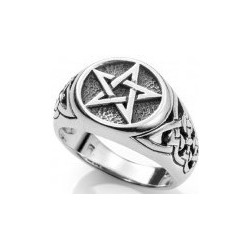 ANILLO Pentagrama wicca PLATA de ley ( fabricado en España )