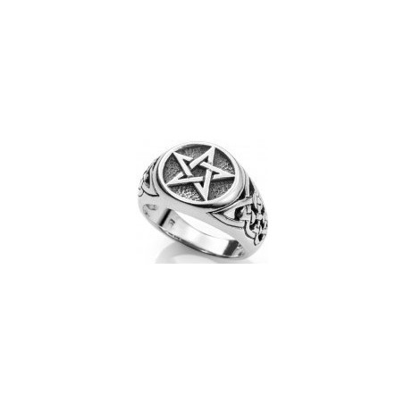 ANILLO Pentagrama wicca PLATA de ley ( fabricado en España )