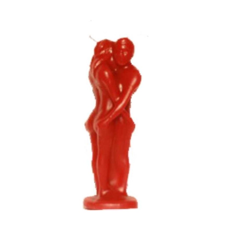 Vela Pareja Entrelazada Mediana Roja 18cm