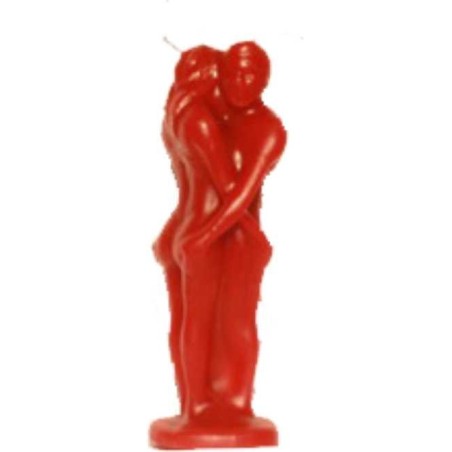 Vela Pareja Entrelazada Mediana Roja 18cm