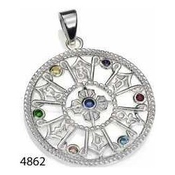 Colgante Plata Chakras piedras mandala