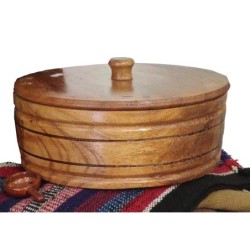 Batea de Changó de madera echa a mano, 25 cm diametro